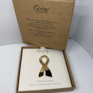 DEMDACO Gold Tone Ribbon Giving Collection Pin New
